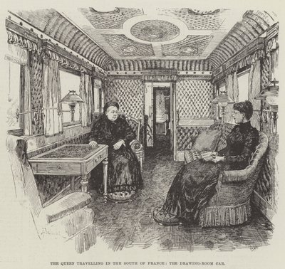 The Queen travelling in the South of France, the Drawing-Room Car by Amedee Forestier